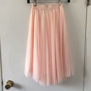 Charlotte Russe Pink Pleated Tulle Skirt